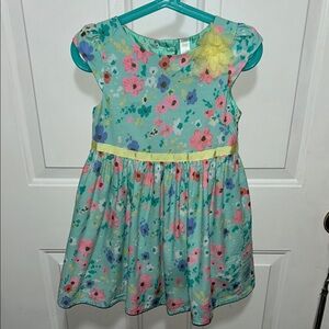🦋Cherokee Casual Sundress Pink Yellow Pleated Ruffled 5/25$